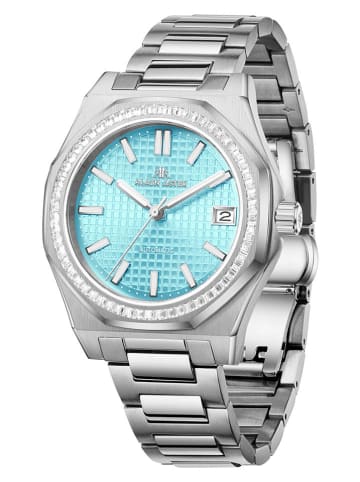 ALAIN ASTER Kwartshorloge zilverkleurig/turquoise