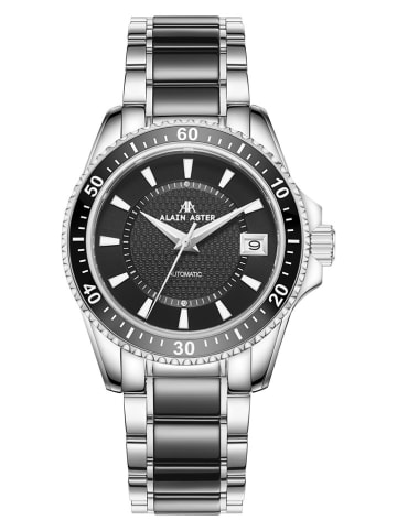 ALAIN ASTER Kwartshorloge zilverkleurig/zwart