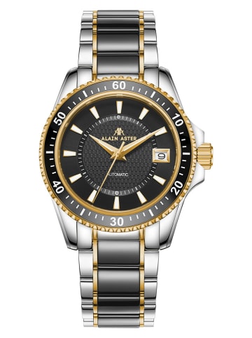 ALAIN ASTER Quarzuhr in Silber/ Schwarz/ Gold