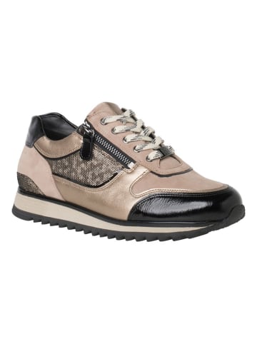 HASSIA Leren sneakers "Porto" goudkleurig/zwart