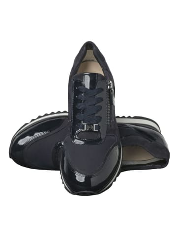 HASSIA Skórzane sneakersy "Porto" w kolorze granatowym