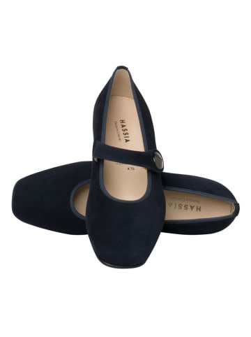 HASSIA Leder-Spangenballerinas "Evelyn" in Dunkelblau