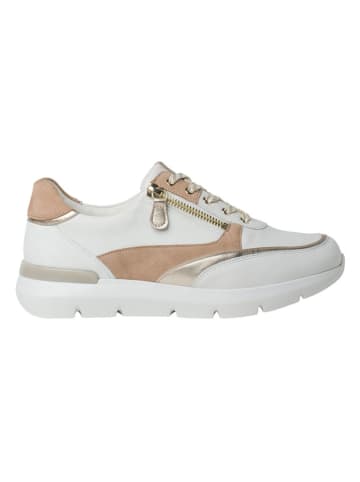 HASSIA Leder-Sneakers "Bordeaux" in Weiß/ Hellbraun