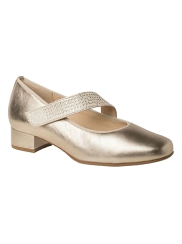 HASSIA Leren ballerina's met bandje "Cordoba" goudkleurig