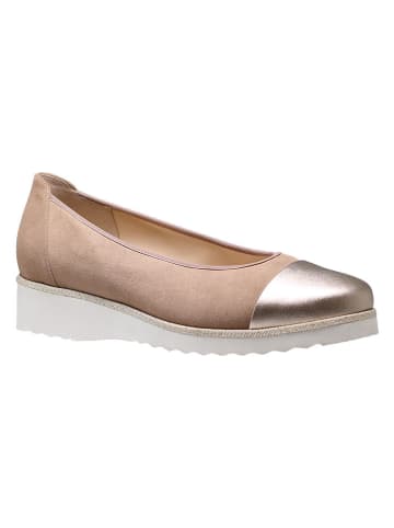 HASSIA Leren ballerina's "Sevilla" beige/goudkleurig