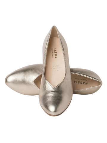 HASSIA Leren pumps "Capri" goudkleurig