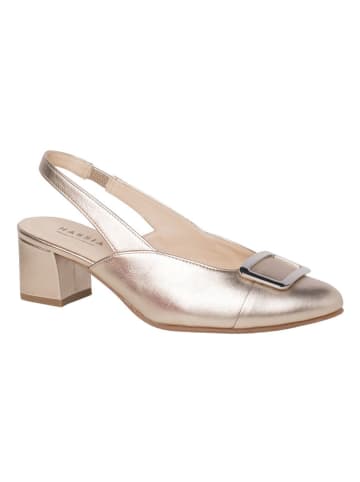 HASSIA Leren slingpumps "Capri" goudkleurig