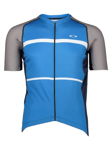 Oakley Fahrradtrikot "Colorblock" in Blau/ Grau