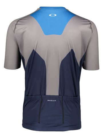 Oakley Koszulka kolarska "Colorblock" w kolorze szaro-niebieskim