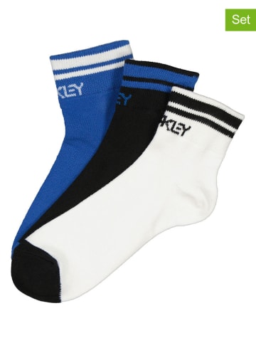 Oakley 3er-Set: Socken "Training" in Blau/ Schwarz/ Weiß