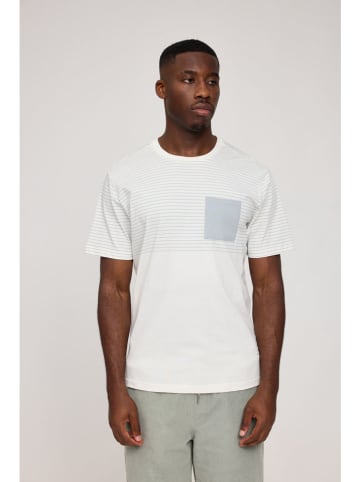 MAZINE Shirt "Halfway Striped" in Creme/ Hellblau