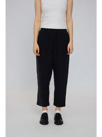 MAZINE Leinen-Hose "Straight Leg" in Schwarz