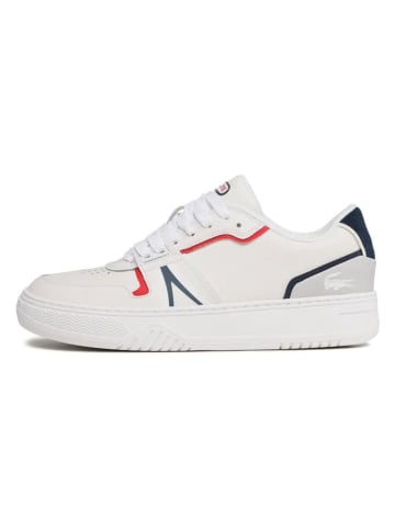 Lacoste Leren sneakers wit/donkerblauw/rood