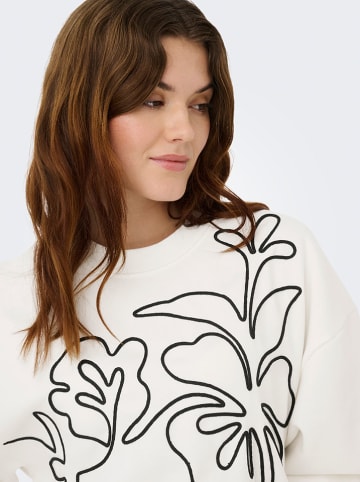 JDY Sweatshirt "Canoa" in Weiß/ Pink