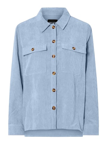 Pieces Koszula sztruksowa "Pceffi" w kolorze błękitnym