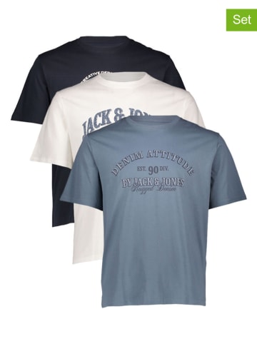 Jack & Jones 3-delige set: shirtss "Male" donkerblauw/blauw/crème