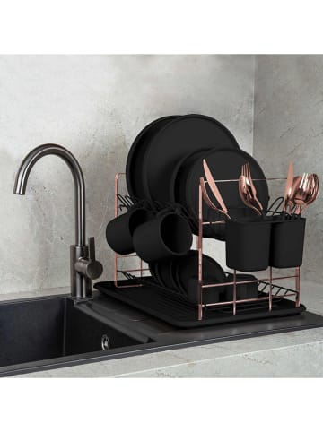 Berlinger Haus Abtropfgestell in Schwarz/ Roségold - (B)32 x (H)48 x (T)29 cm
