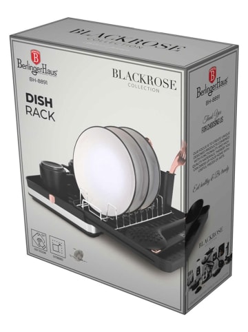 Berlinger Haus Afdruiprek ''Black Rose'' zwart - (B)36,6 x (H)29,8 x (D)13 cm