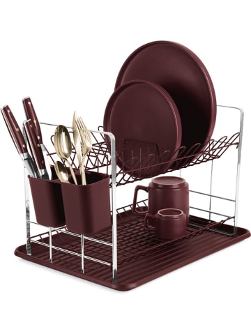 Berlinger Haus Serviesafdruiprek bordeaux/zilverkleurig - (B)48 x (H)32 x (D)29 cm