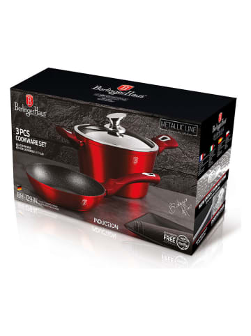 Berlinger Haus 3-częściowy zestaw "Metallic Line" w kolorze bordowym