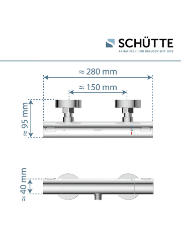 Schütte Thermostaatdouchekraan "Monza" chroomkleurig