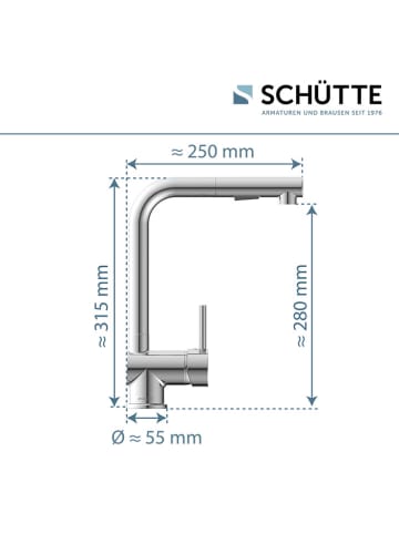 Schütte Bateria zlewozmywakowa "Parma" w kolorze srebrnym