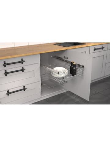 Schütte Teleskopschublade in Chrom - (B)50 x (H)15 x (T)45 cm