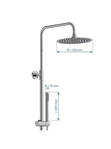 Schütte Überkopf-Brauseset "Aquaduct" in Chrom