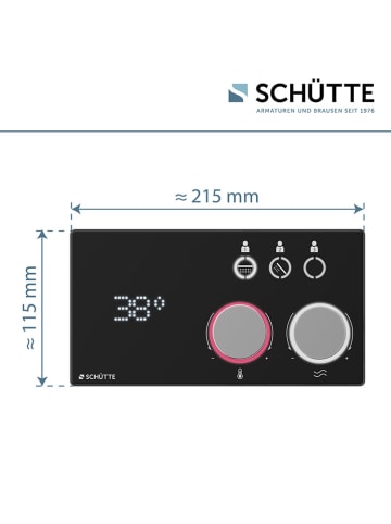 Schütte Digitaal douchesyteem "Aquadot" zwart/chroomkleurig