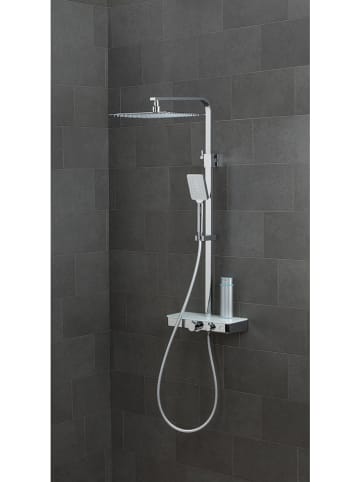 Schütte Überkopfbrauseset mit Thermostat-Ablage "Ocean" in Chrom/ Weiß