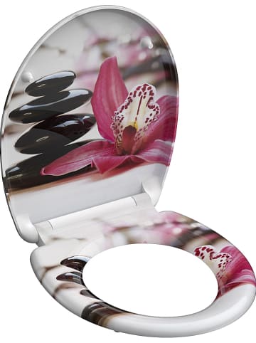 Schütte Toiletbril met softclose "Wellness" grijs/roze