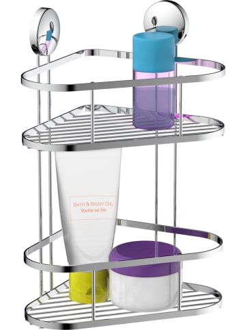 Schütte Dusch-Eckablage in Chrom - (B)22 x (H)34 x (T)18 cm