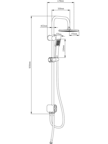 Schütte Überkopfbrauseset "Easy Energy" in Chrom