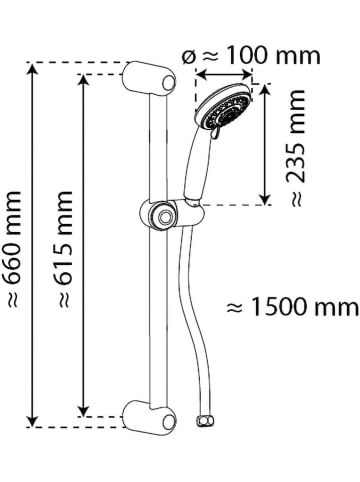 Schütte Douchestangset "Verona" chroomkleurig
