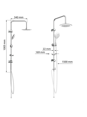 Schütte Zestaw prysznicowy w kolorze srebrno-białym