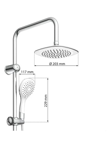 Schütte Überkopfbrauseset "Duschtraum" in Chrom/ Weiß