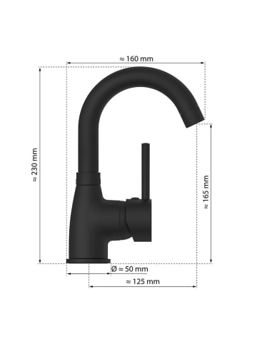 Schütte Waschtischarmatur "Futura" in Schwarz