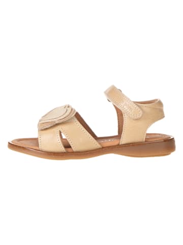 POM POM Leren sandalen beige