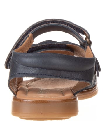 POM POM Leder-Sandalen in Dunkelblau