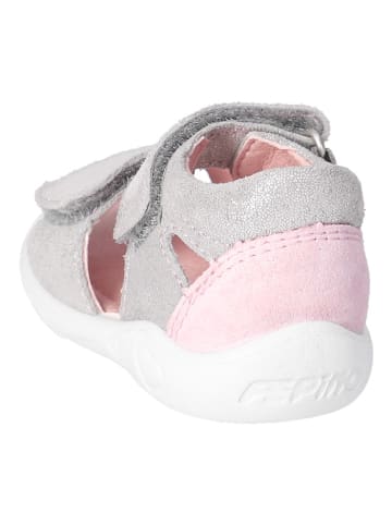 PEPINO Leder-Sandalen in Grau/ Rosa