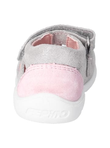 PEPINO Leder-Sandalen in Grau/ Rosa