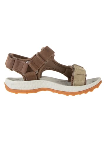 bisgaard Leder-Sandalen in Braun/ Khaki