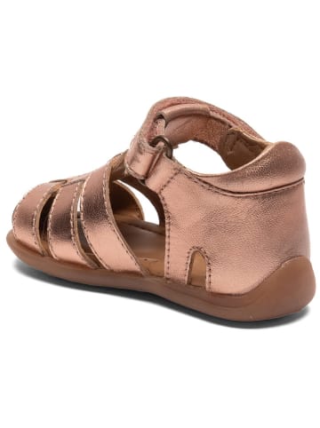 bisgaard Leder-Sandalen in Rosa/ Gold