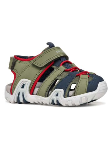 Geox Enkelsandalen "Kraze" kaki/rood/donkerblauw