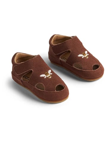 Wheat Skórzane półsandały w kolorze brązowym