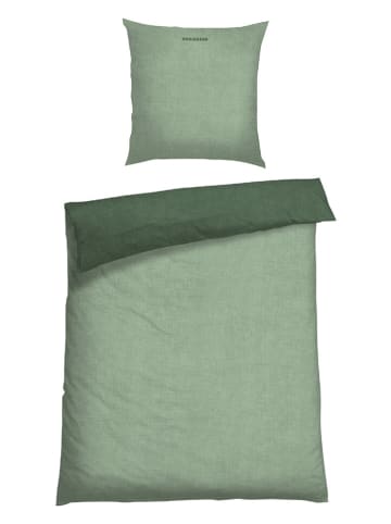 Schiesser Komplet pościeli flanelowej "Doubleface" w kolorze zielonym