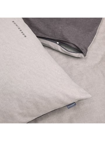 Schiesser Fijnbiber beddengoedset ''Doubleface'' grijs
