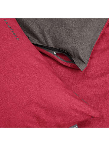 Schiesser Komplet pościeli renforcé w kolorze antracytowo-czerwonym