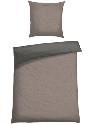 Schiesser Renforcé-Bettwäsche-Set "Double Face" in Beige/ Anthrazit