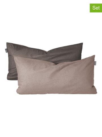 Schiesser 2-delige set: renforcé kussenslopen taupe/antraciet